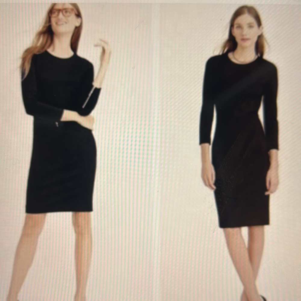J. Crew Black Ponte Sheath Zipper Dress, 0